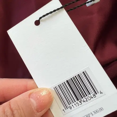 Jason Wu NWT Satin Halter Neck Slip Midi Sheath Dress Burgundy Medium