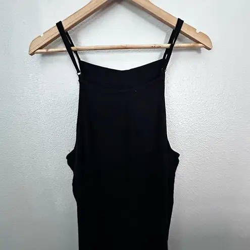 Carly Jean Los Angeles | Black Jumpsuit Wide Leg Cropped Linen Blend | Small - Image 7