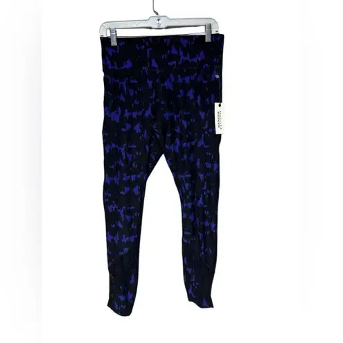 Warrior Danica Patrick NWT Blue and Black Patterned Leggings Lace Trim Medium