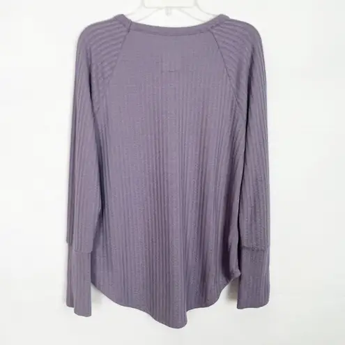 Charles Henry Chaser Waffle Knit Lavender Pullover Thermal Top Size Small
