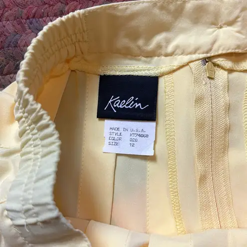 NWT VTG KAELIN PASTEL YELLOW PREP SCHOOL PLEATED MINI SKIRT Size M
