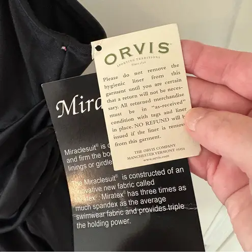 MiracleSuit  Aurora Black Shirred Swim Dress. Size 14.