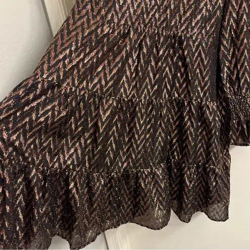 NWT Pomander Place Metallic Ikat Kenzo Dress XXL Black