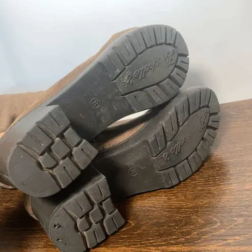 Breckelle's Faux Suede Leather Zip Closure Block Heeled Boots Size Brown 8M