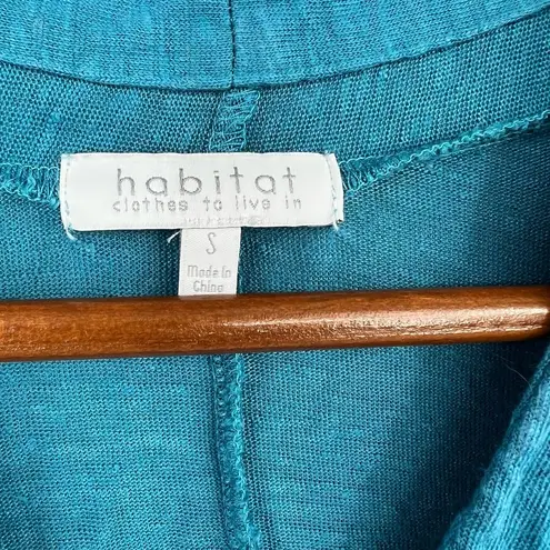 Habitat 100% Linen Knit Cardigan Sweater in Blue Green #29426 Size small