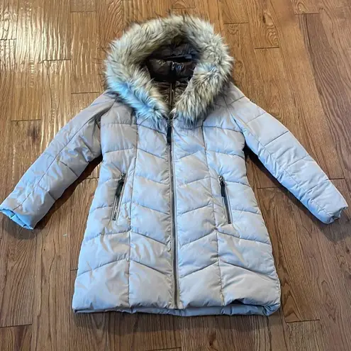 Calvin Klein  puffer jacket faux fur hood size medium