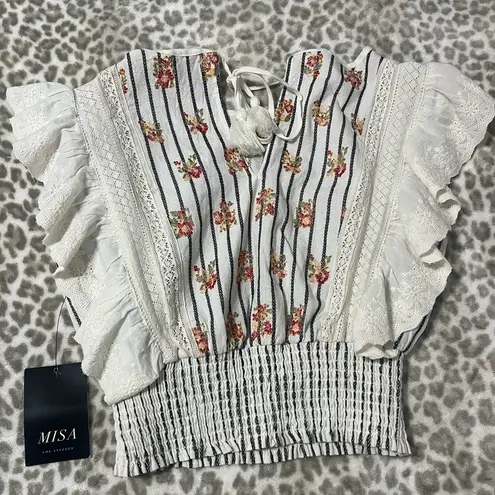 MISA Los Angeles Teri Smocked Ruffle top