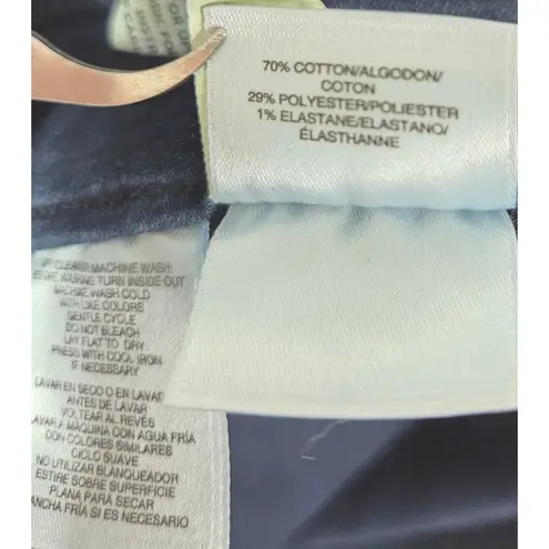 Anne Klein Dark Blue Stretch Cotton Bootcut Pull