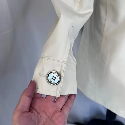 Esprit Cream Color Classic Chic Button Front Lightweight Short Trench Jacket MD