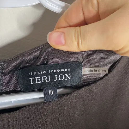 Teri Jon by Rickie Freeman scuba flutter floral midi dress size 10