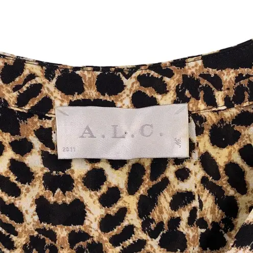 ALC Frank A.L.C. Leopard Print Silk Tunic Top – Size Medium – 100% Silk