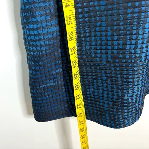 Reiss Kori Textured Fit and Flare Blue Black Dress Size 4