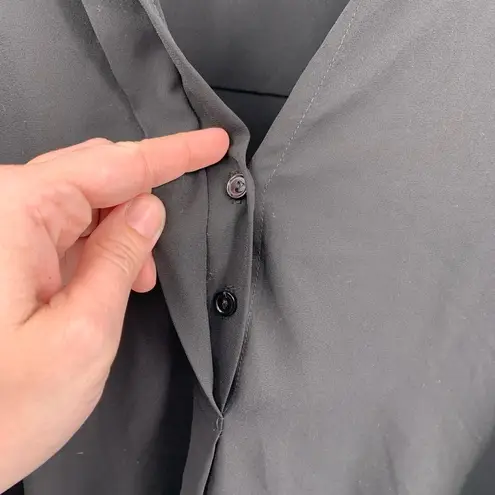 Harlowe $ Graham Harlowe & Graham black split front blouse XS