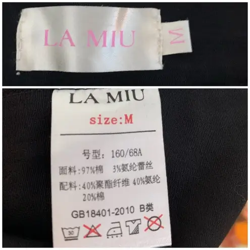 LA MIU Women's Black Lace Front Slim Fit Mid Rise Ankle Jeans Pants Size Medium