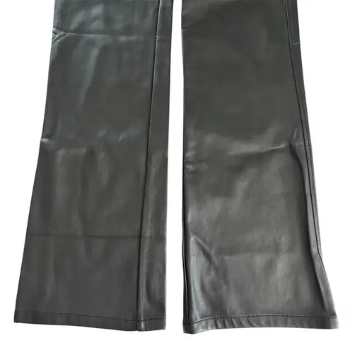 We Wore What Black Vegan Leather Lace Front Flared Hem Pants Women’s Size 25 NWT