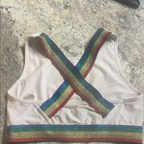 Women's Sports Bra with Rainbow Band Red Size M