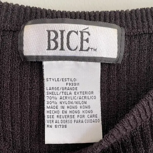 Black Ribbed Short Sleeve Sweater Size L