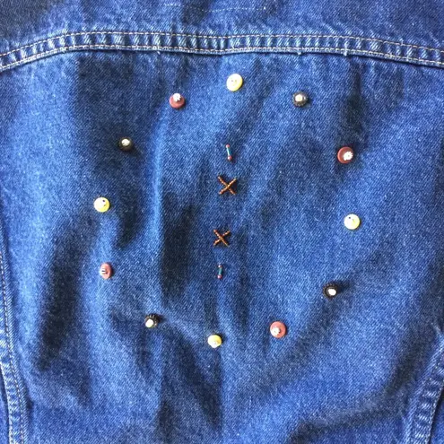 Vintage Cut Off Denim Vest Bedazzled Denim Size L