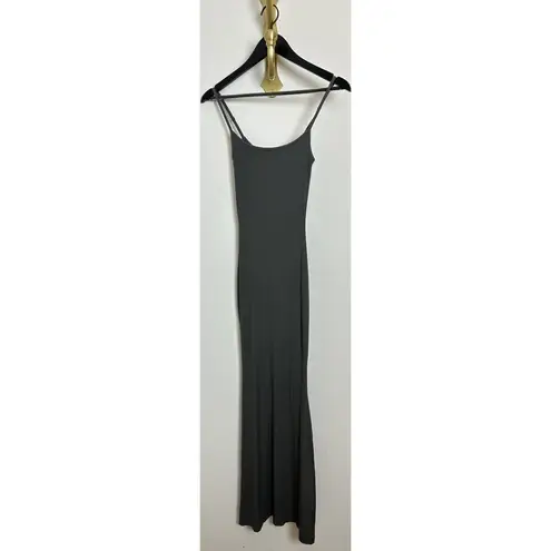 SKIMS Ribbed Long Slipdress in Gunmetal Size X-Small