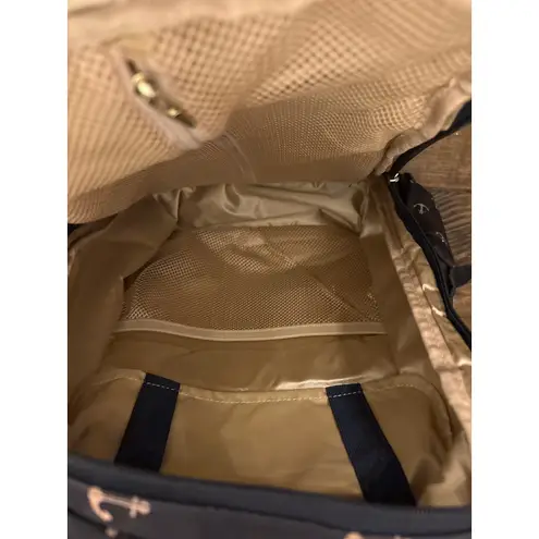 JuJuBe Navy Anchor Print Backpack Diaper Bag Gold Hardware Blue