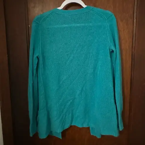 360 Cashmere  Teal Open Front Cashmere Cardigan Sweater Size S