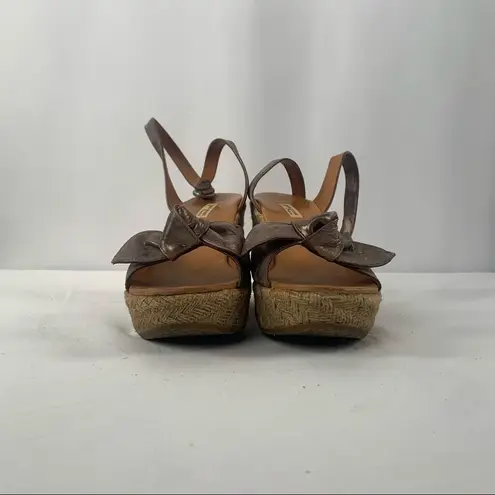 Paul Green Lily Metallic Espadrille Wedge in Bronze Size 8.5