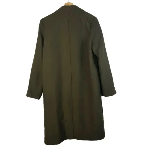 Boutique Olive Green Single Button Longline Trench Coat M