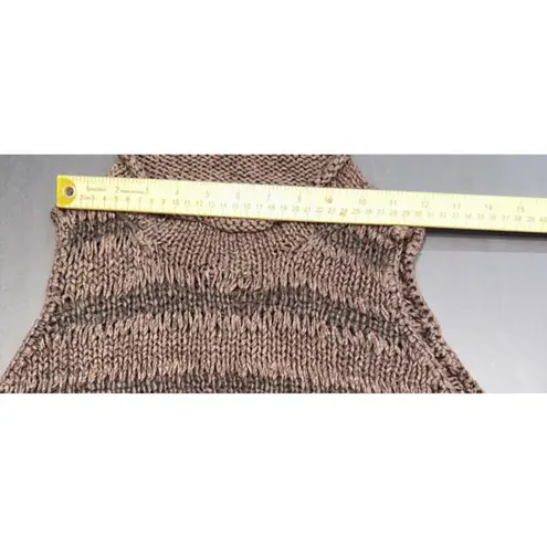 Oscar de la Renta Brown Straw Boho Festival Hippie Beach Nature Tank Top Small