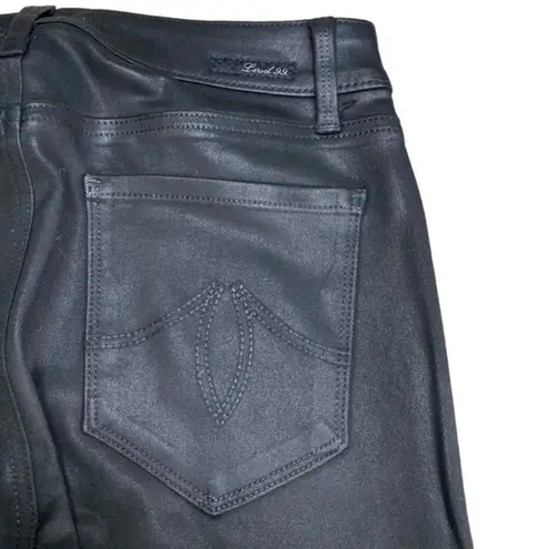 Level 99 Womens Size 27 Coated Black Jeans Leather Look