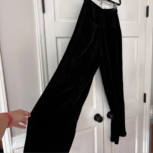 Ulla Johnson Rhett Wide Leg Velvet Trouser Noir Black Size 4 Pleated Pants Work