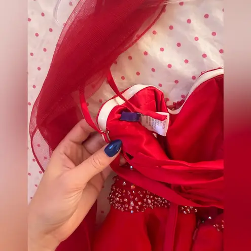 Abby Paris Elegant Red Strapless Dress