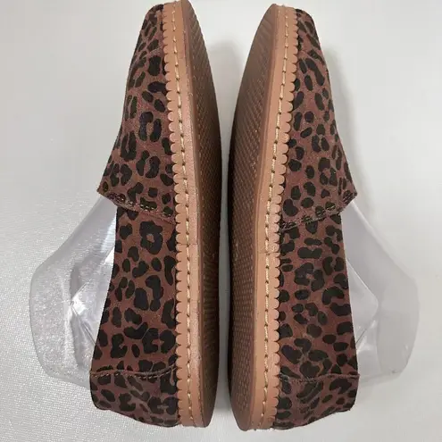 Toms  Loafers Alpargata Slip On Brown Black Suede Leopard Print Flats Casual 8