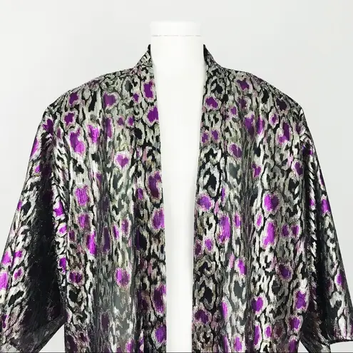 Vintage Metallic Woven Animal Motif Robe | OS Black Size undefined