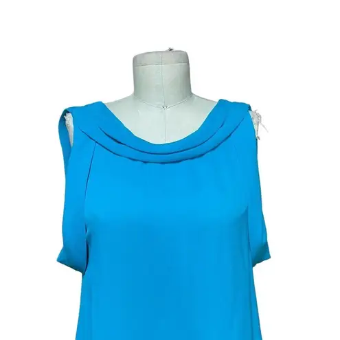 3.1 Phillip Lim Mini Dress Shift Sleeveless Silk Turquoise Blue Size 2