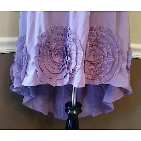 Doe & Rae Lavender Pleated Rosette Strapless Hi-Low Dress ModCloth Fairy Boho