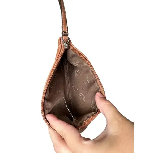 b.ø.c Womens Brown Faux Leather Wristlet Wallet Clutch ID Holder Small Purse Zip