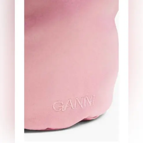 Ganni Pink Scrunchie Occasion Knots Top Handle Tote Bag Shoulder Drawstring Purse