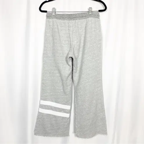 Sundry  Striped Ankle Flare Sweatpants Lounge Raw Hem: Heathered Grey/White