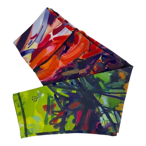 Just Live Activewear Race Time Cropskin Leggings Womens XSmall Fiery Maple Capri Green Size XS