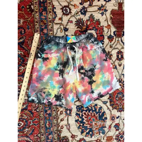 Big Bud Press Rainbow Magic Waters Tie Dye Shorts XS 100% Cotton Made in USA Pink