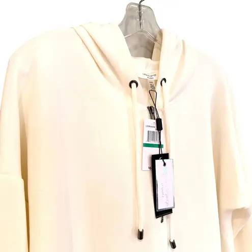 Cable & Gauge Studio Modal Blend Hoodie Womens Large Ivory Activewear Athleisure White