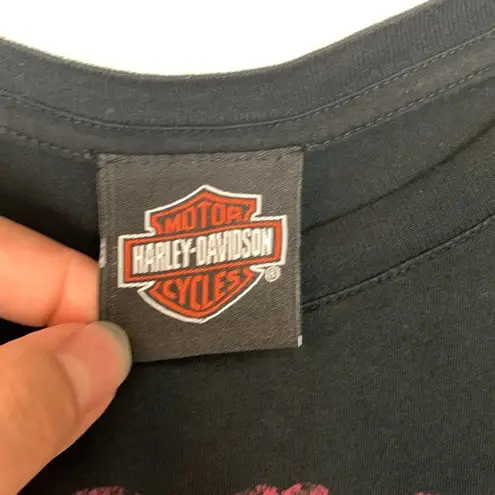 Harley Davidson women's medium short sleeve bling tee graphic black moto biker