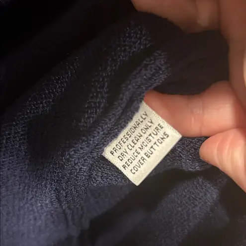 St. John Collection Marie Gray Navy Jacket White Piping Gold Hardware size 12