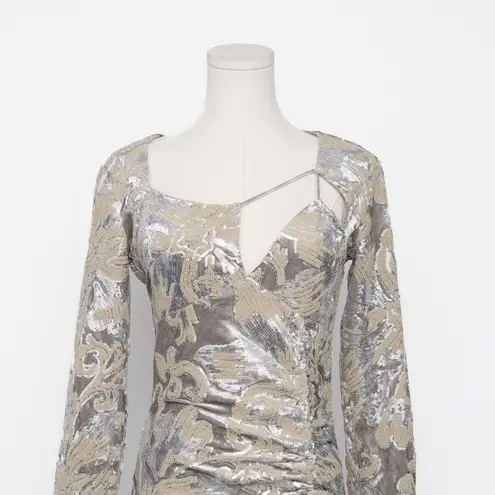 Maje Sequin Embroidered Velvet Dress