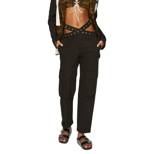 Monse Crisscoss Criss Cross Waist Belt Cargo Pants Black Size 8 – FLAW READ