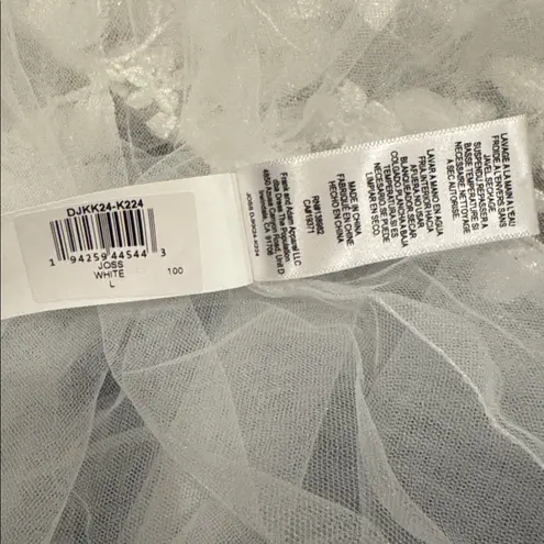 Dress the Population NWOT Joss Floral Appliqué Lace Jacket White Sz L