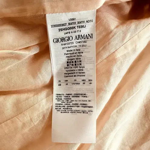 Giorgio Armani Ladies Linen Double Breasted IT 48 US 12 Blazer Blush Pink