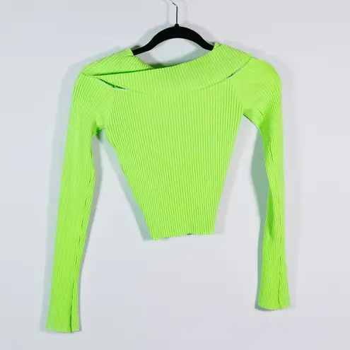 David Koma Crystal Rhinestone Jewel Diamond Buckle Ruched Long Sleeve Knit Top S