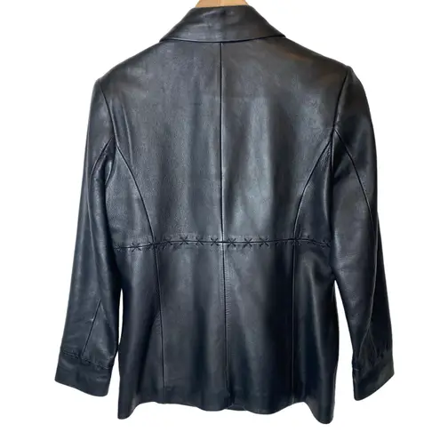 Caslon Vintage Leather Jacket Black