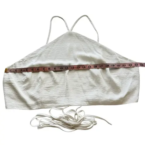 Eloquii Bundle of 2 Satin Sheen Blue White Strappy Crop Top Plus Size 22 Tie